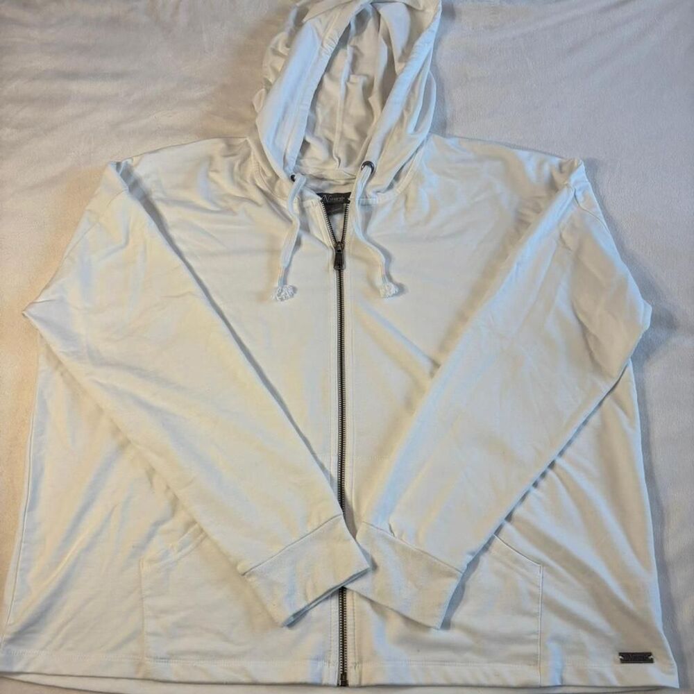 Naturals Women’s White Full Zip Hoodie | Relaxed Fit | Size XL